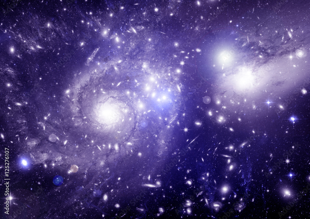 Fototapeta Stars, dust and gas nebula in a far galaxy