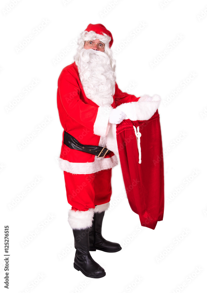 Nikolaus / Weihnachtsmann sieht in leeren Sack Nikolaus / Weihnachtsmann sieht in leeren Sack