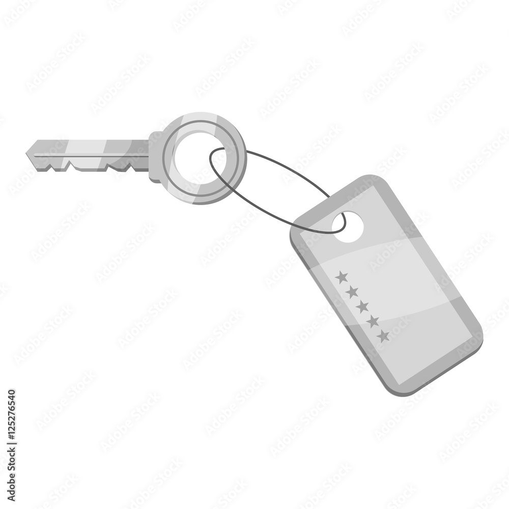 Hotel key icon. Gray monochrome illustration of hotel key vector icon for web Hotel key icon. Gray monochrome illustration of hotel key vector icon for web