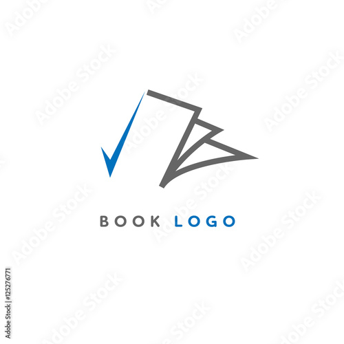 Creative simple book logo vector illustration