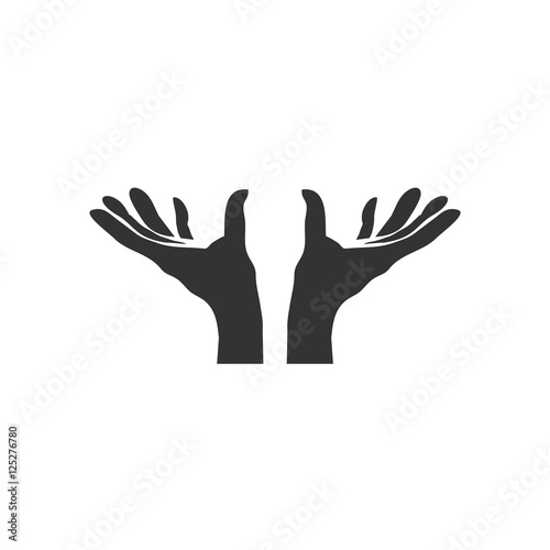 Open hands outline icon vector illustration