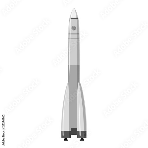 Rocket space icon. Gray monochrome illustration of rocket space vector icon for web