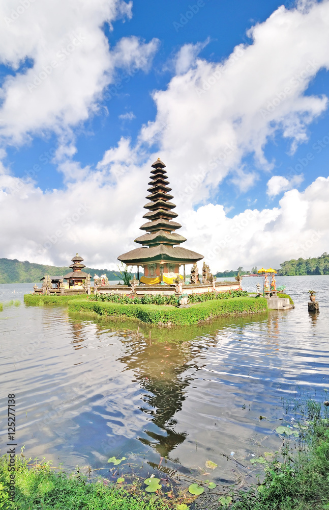 Pura Ulun Danu temple on a lake Beratan. Bali