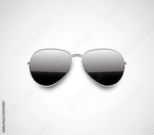 Glossy black aviator sunglasses design