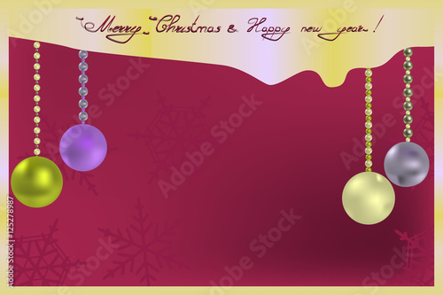 Merry Christmas and New Year Greeting card