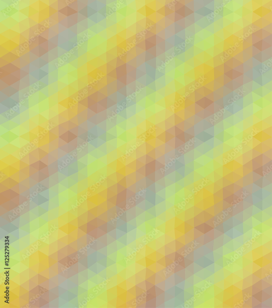 Abstract low polygonal - mosaic, geometry, hexagonal, background in muted warm autumn colors of yellow, orange and brown