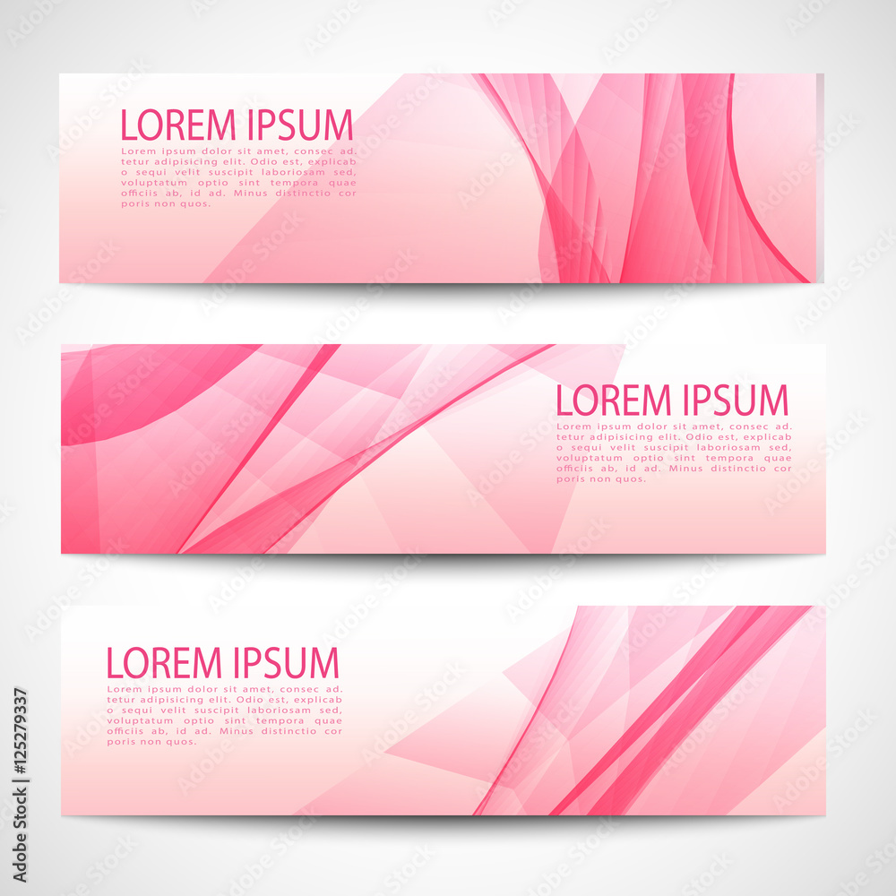 Naklejka premium Abstract header pink wave white vector design