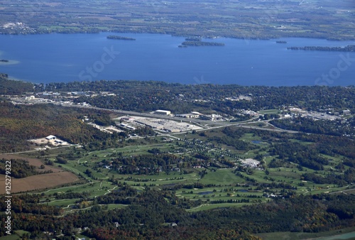 aerial view of a golf course in Orillia Ontario, Canada