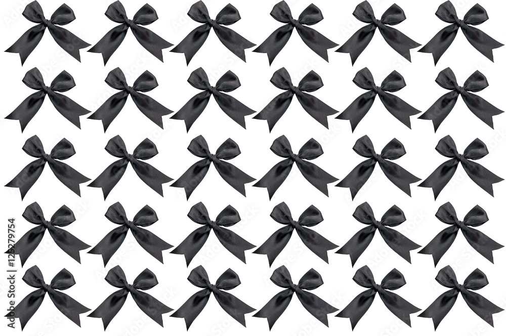 Black ribbon bow isolated on white background Black ribbon bow isolated on white background