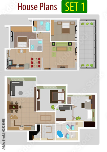 Vector illustration of House plan