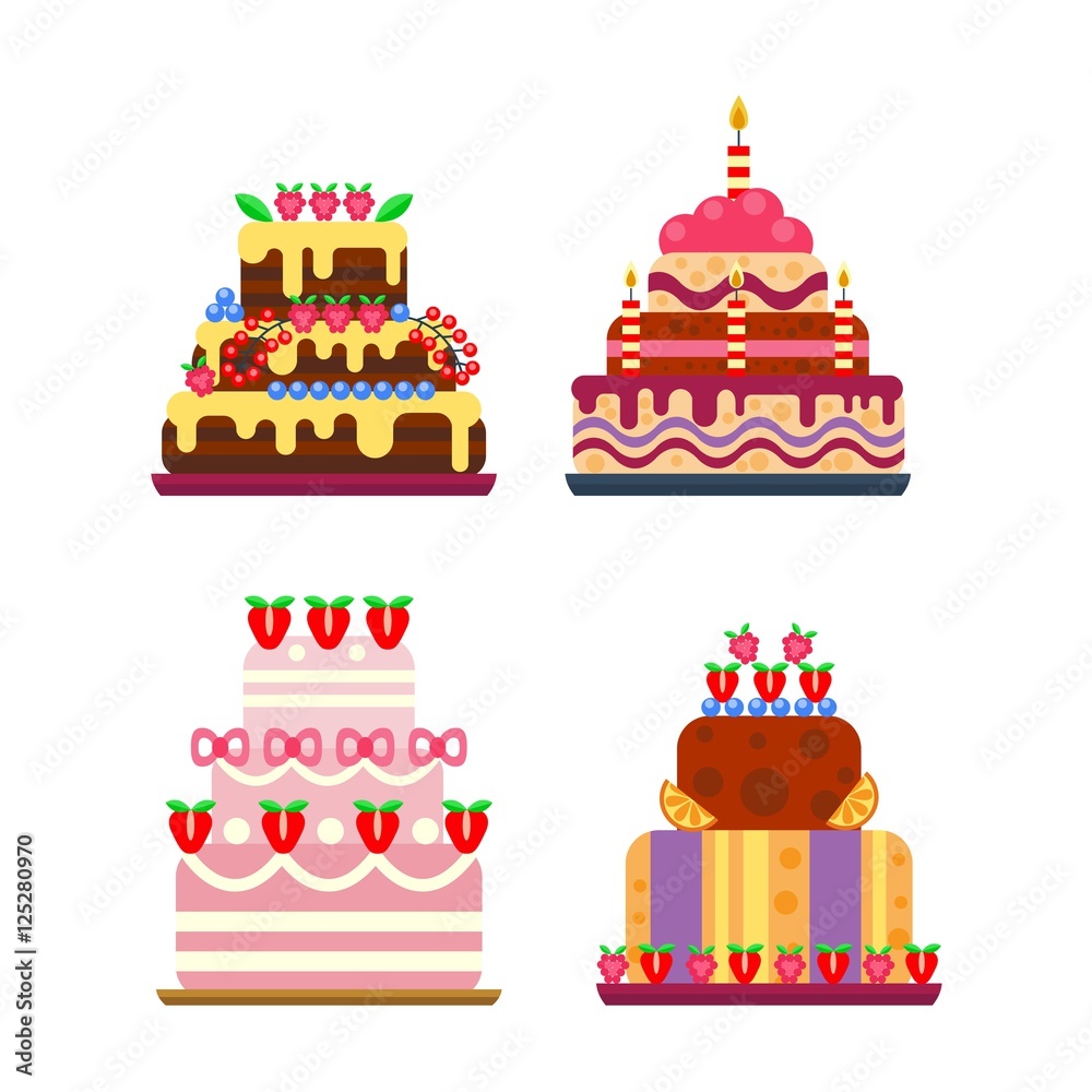 Cream birthday cake pie vector. Cream birthday cake pie vector.