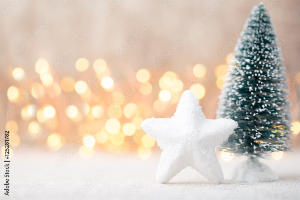 Christmas tree with bokeh wall background. Christmas tree with bokeh wall background.