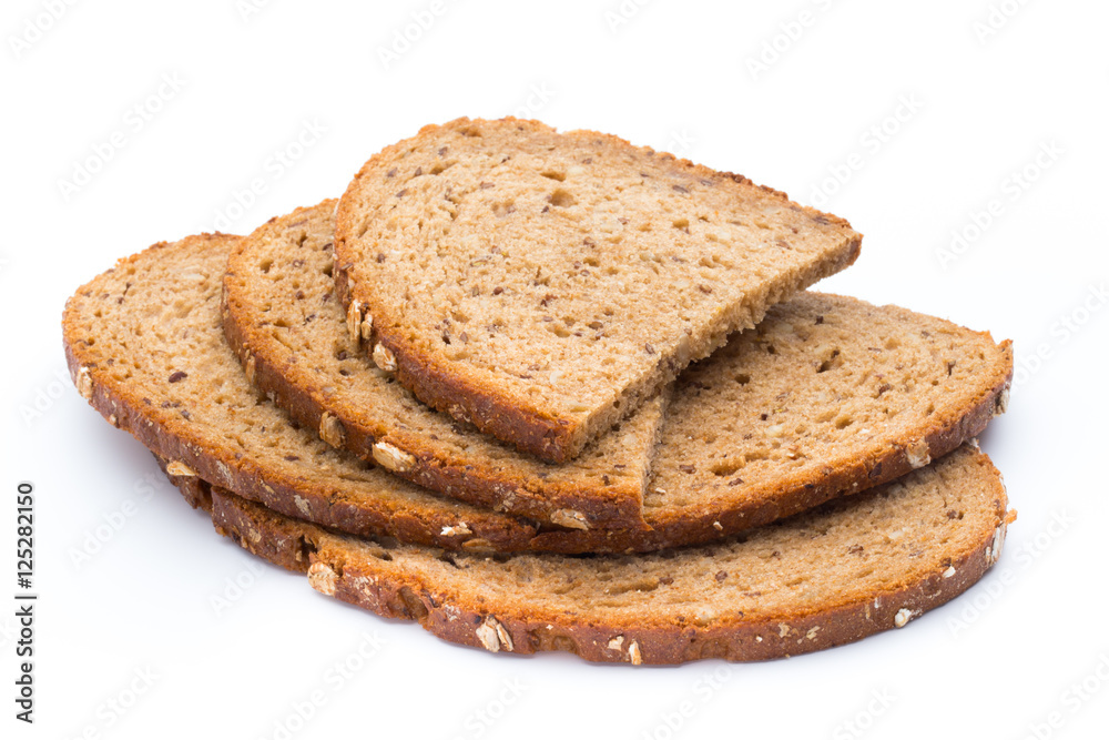 Slices of rye bread isolated on white background Slices of rye bread isolated on white background