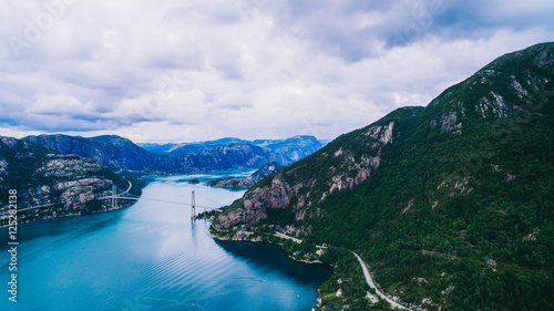 Norway  aerial photos  landscape  sea  mountains 