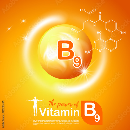 Nutrition sign vector concept. The power of vitamin B9