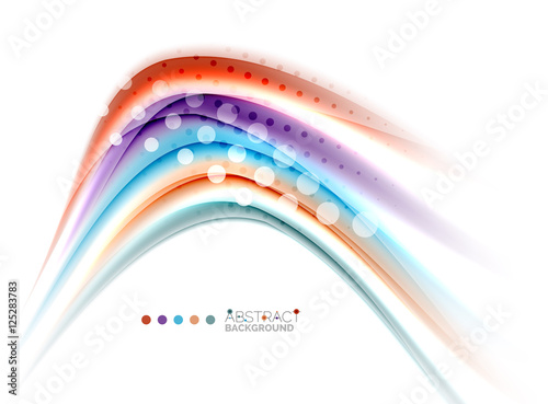 Multicolored lines on white, motion concept abstract background