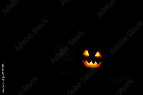 bright mask glowing on Halloween