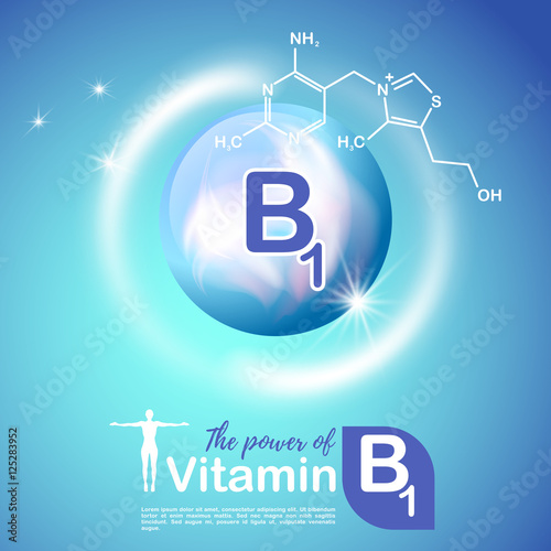 Nutrition sign vector concept. The power of vitamin B1