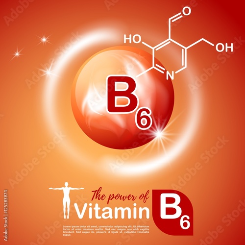Nutrition sign vector concept. The power of vitamin B6