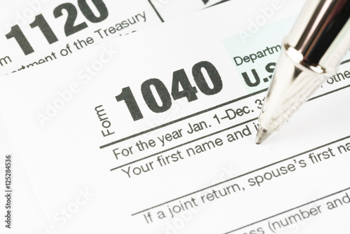 Tax form business financial concept