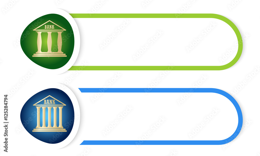 Obraz premium Vector button for your text and bank symbol