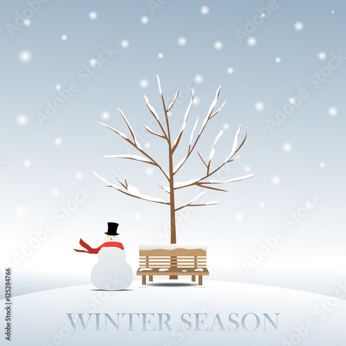 winter landscape background scene vector