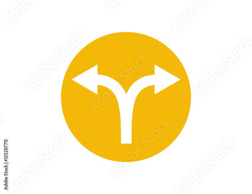 Vector double direction arrows icon. Flat design style