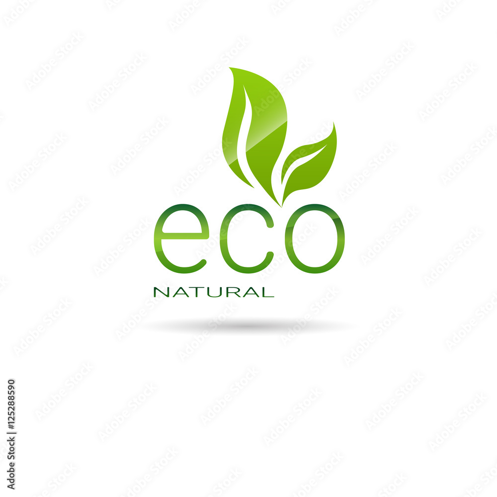 Eco Friendly Organic Natural Product Web Icon Green Logo Flat Vector Illustration Eco Friendly Organic Natural Product Web Icon Green Logo Flat Vector Illustration