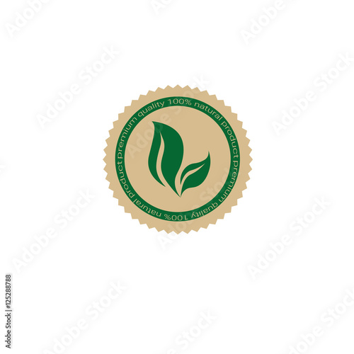 Eco Friendly Organic Natural Product Web Icon Retro Green Logo Flat Vector Illustration