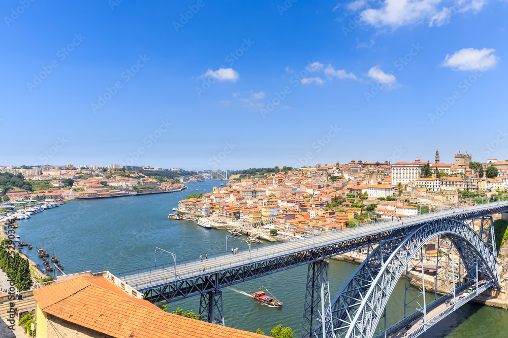Porto, view of the city and Douro's river.
