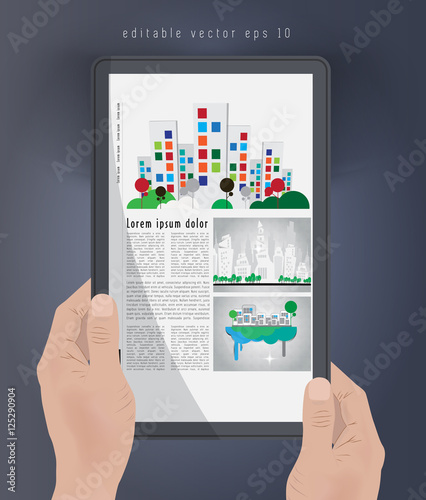 E-Magazine layout design. Vector easy to editable