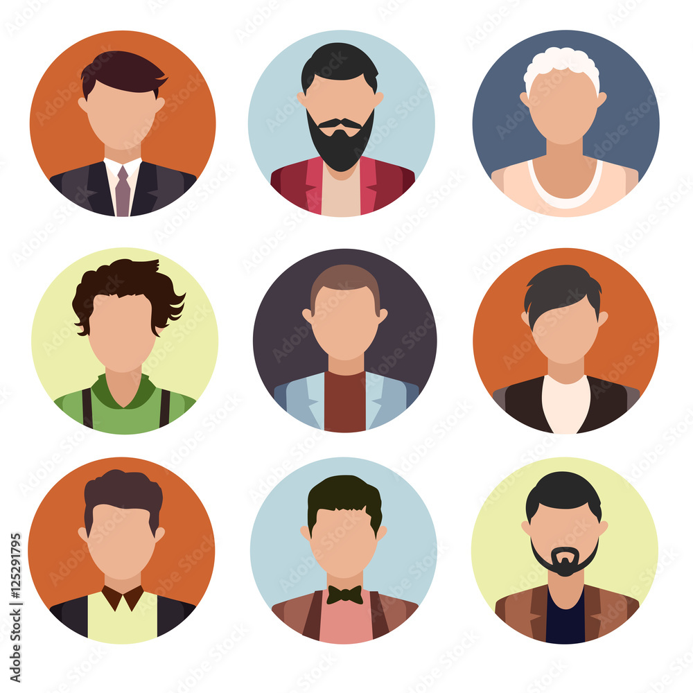set of flat icons cartoon people set of flat icons cartoon people