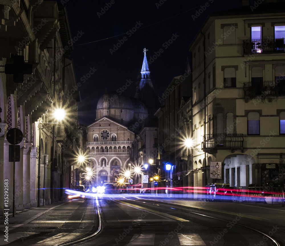 Padua, night urban landscape