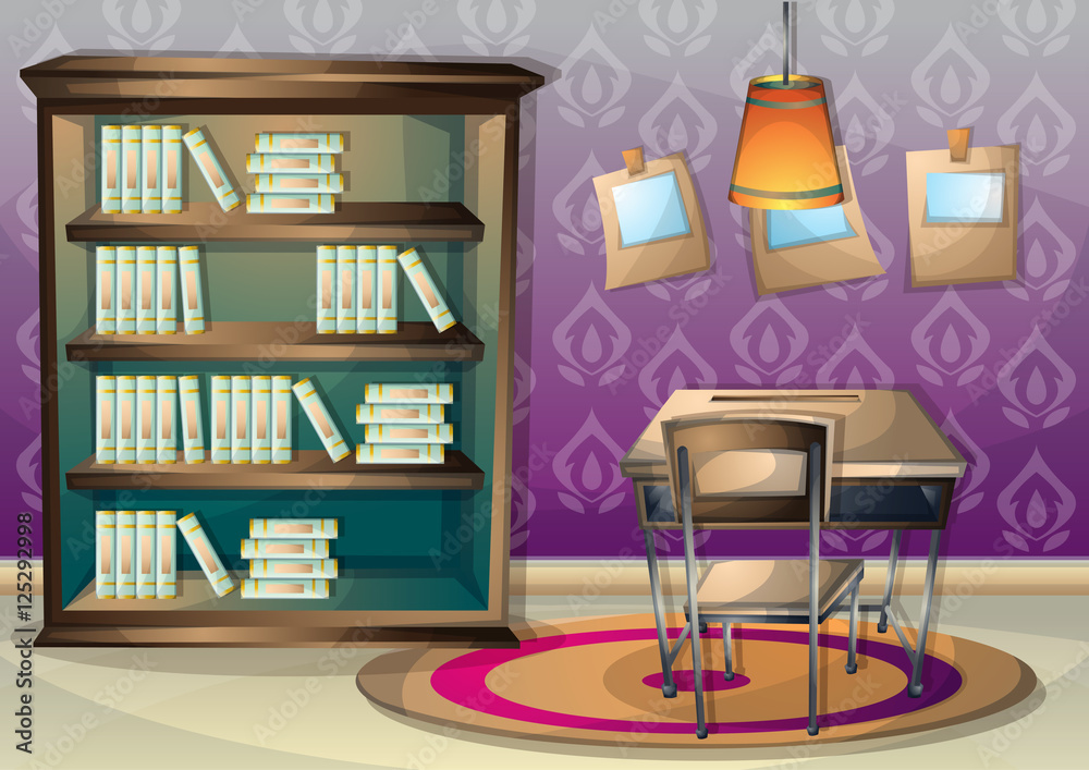 cartoon vector illustration interior library room with separated layers in 2d graphic cartoon vector illustration interior library room with separated layers in 2d graphic