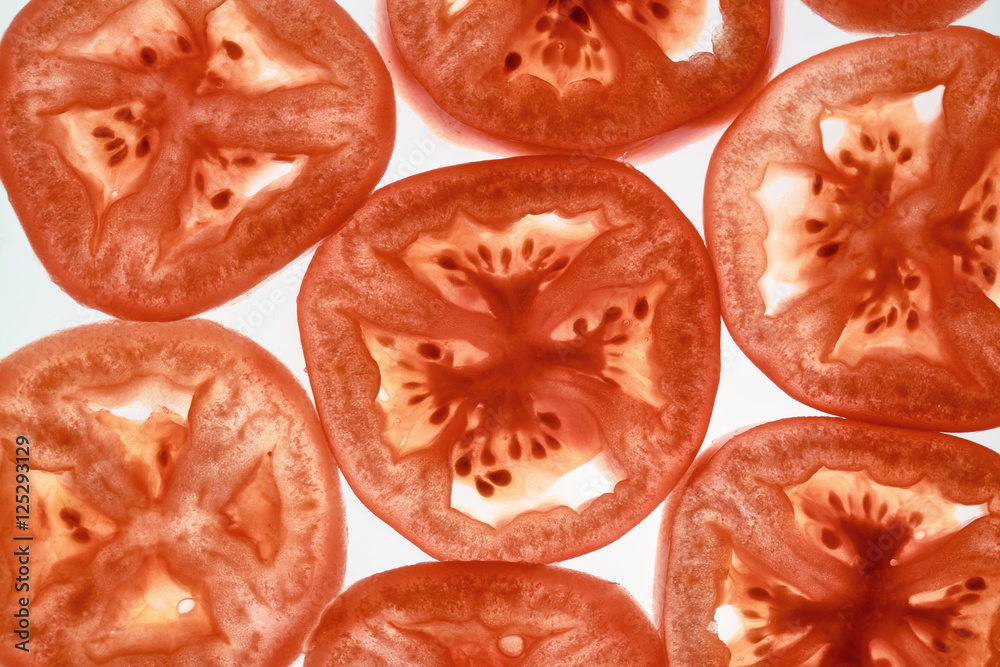 Вackground with slices of tomatoes