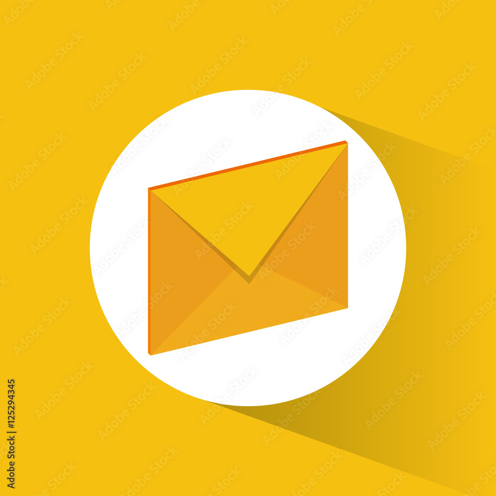 Yellow envelope icon. Email mail message letter and marketing theme. Colorful design. Vector illustration Yellow envelope icon. Email mail message letter and marketing theme. Colorful design. Vector illustration
