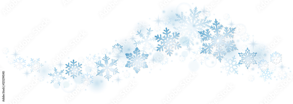 Swirl of Christmas snowflakes on white background Stock Vector | Adobe Stock