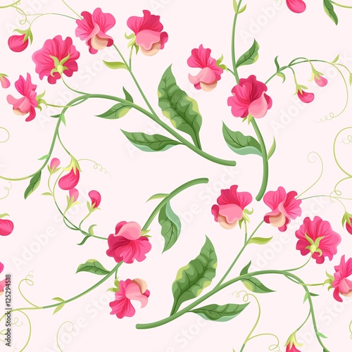 Seamless sweetpea flowers