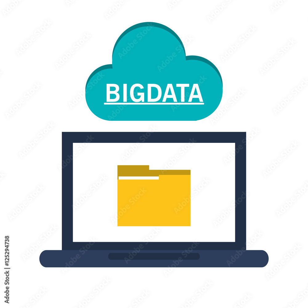 Laptop and cloud computing icon. Big data center base and information theme. Colorful design. Vector illustration Laptop and cloud computing icon. Big data center base and information theme. Colorful design. Vector illustration