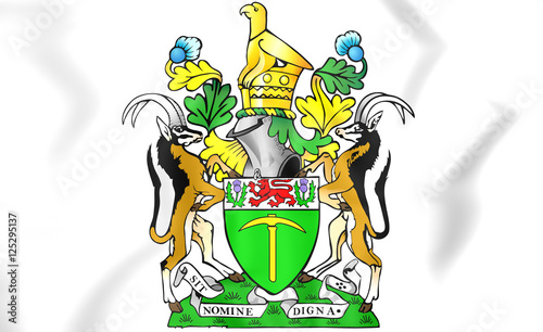 Rhodesia coat of arms. 3D Illustration.