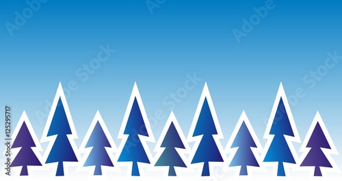 Fototapeta Naklejka Na Ścianę i Meble -  tree, winter landscape, blue vector background