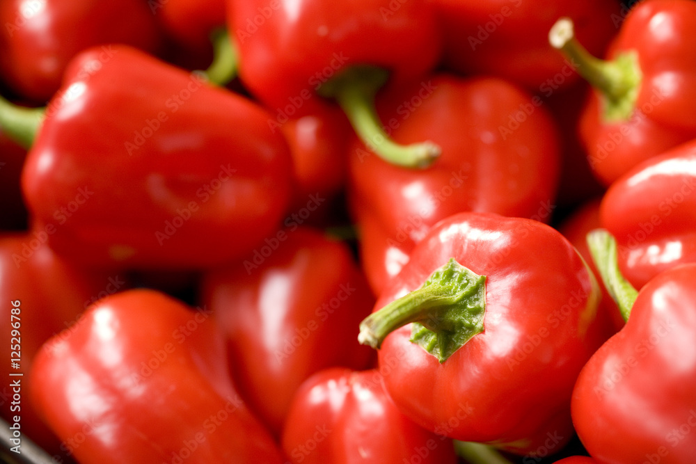 Fresh colorful bell peppers. Top view Fresh colorful bell peppers. Top view