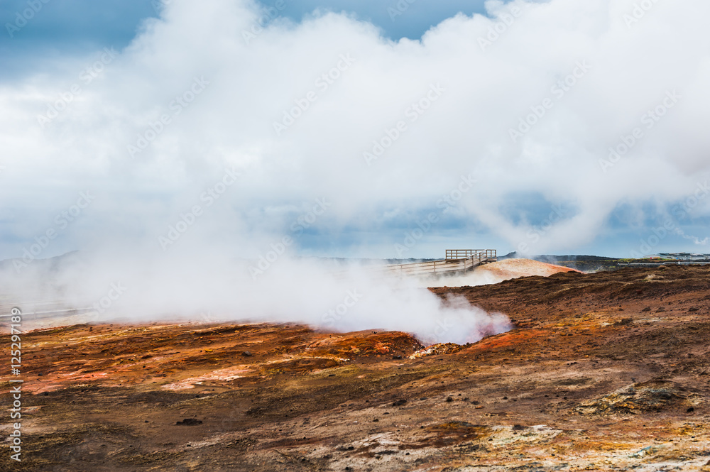 Gunnuhver geothermal area in Iceland