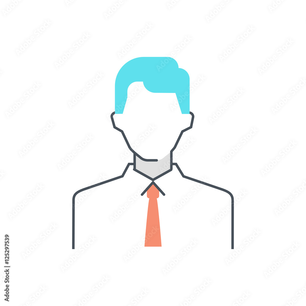 Color line, male avatar illustration, icon Color line, male avatar illustration, icon