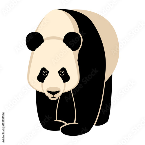 panda bear vector illustration style Flat