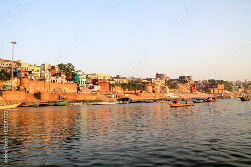 View from the Ganges river of Varanasi, India