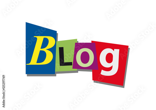 Free Download Blog, word and text cut from paper, in flat design - GFXLoad