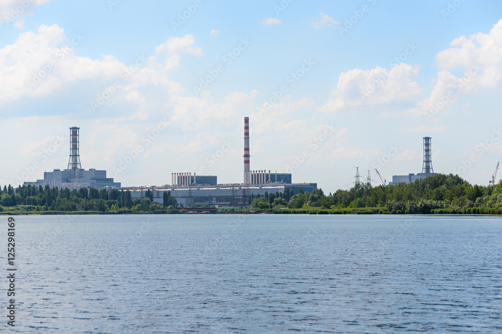 View of the nuclear power plant. View of the nuclear power plant.