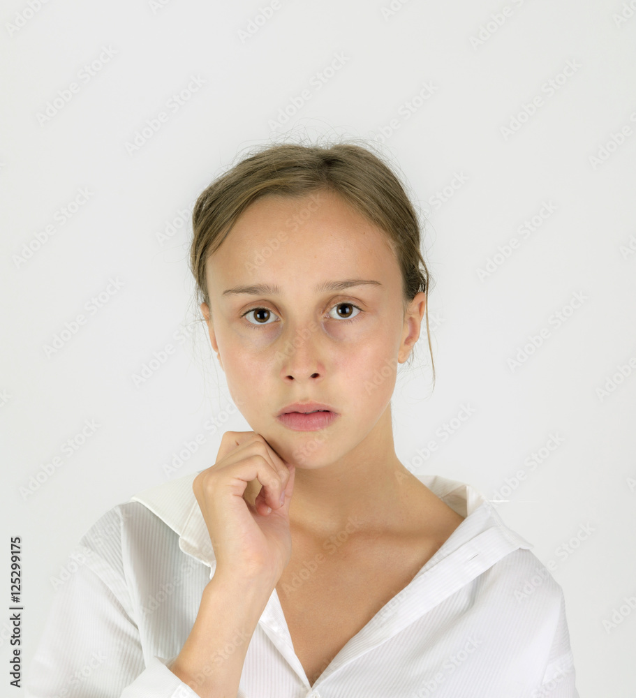young beautiful teenage girl with brown hair young beautiful teenage girl with brown hair