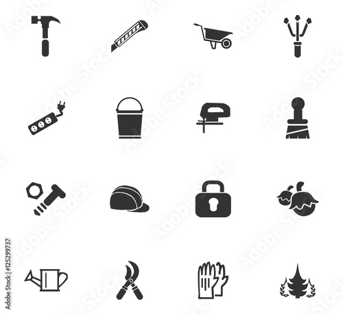 Construction and repair icons set